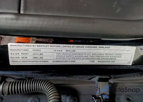 2024 Bentley Flying Spur z USA, uszkodzony, nr VIN SCBBB6ZG2RC012686